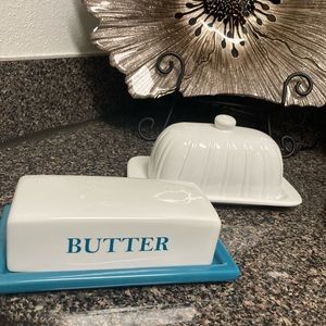 Two butter dishes